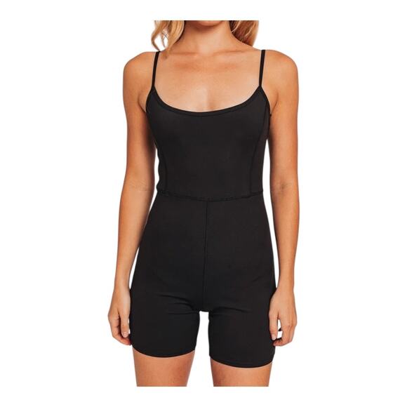 Series 8 Fitness small black jumpsuit, spaghetti strap, tight fitting romper - Picture 6 of 6